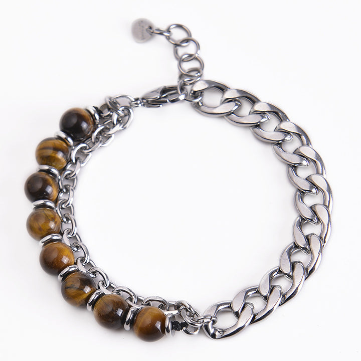Buddha Stones Tijgeroog Picasso Jaspis Matstenen Armband - Tijgeroog - image 3