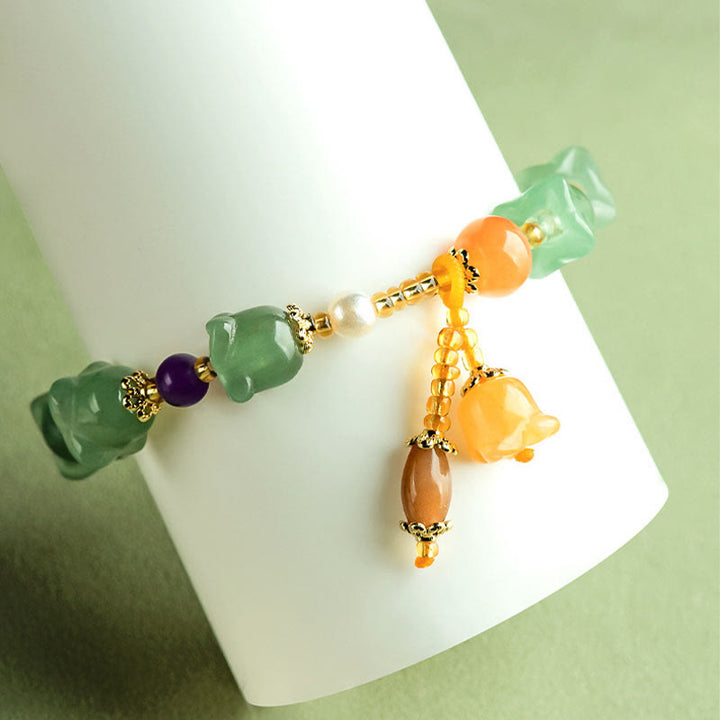 Buddha Stones Groene aventurijn magnolia bloem Armband - image 5