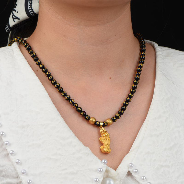 Feng Shui Obsidiaan PiXiu Ketting - image 4