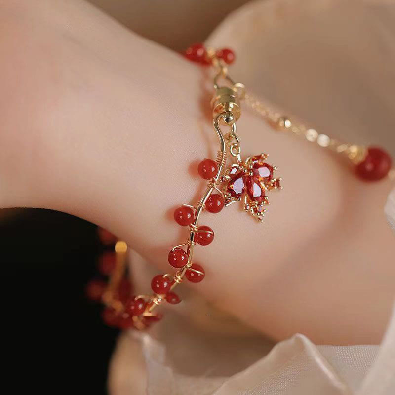 Buddha Stones Armband met gelukshanger in de vorm van een rood esdoornblad - image 11