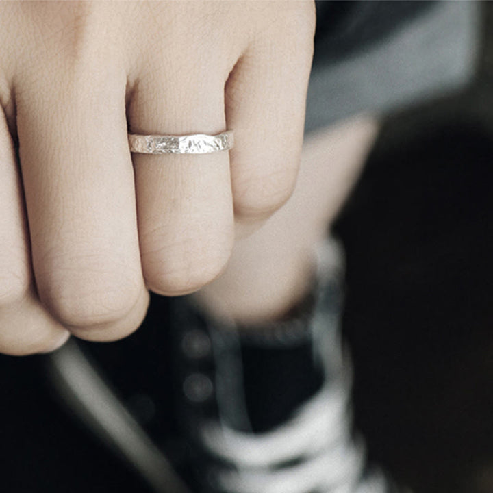 Buddha Stones Ring voor stellen, eenvoudig ontwerp, 925 sterling zilver, met zegenmotief. - image 5