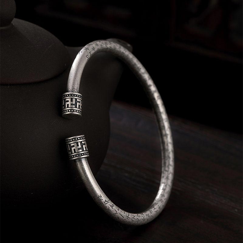 Buddha Stones Tibetaanse Hartsoetra Armband van wit koper - Wit koper - image 0