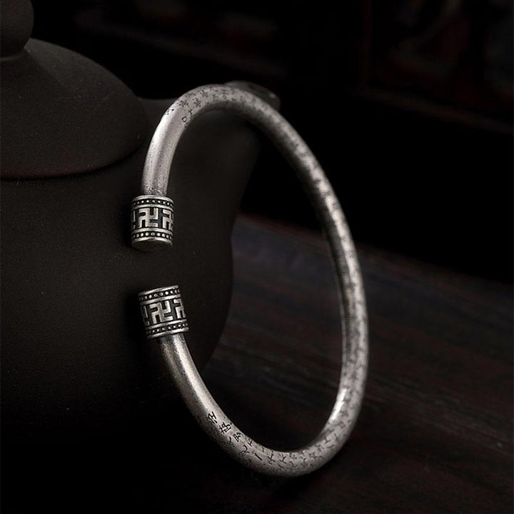 Buddha Stones Tibetaanse Hartsoetra Armband van wit koper - Wit koper - image 0