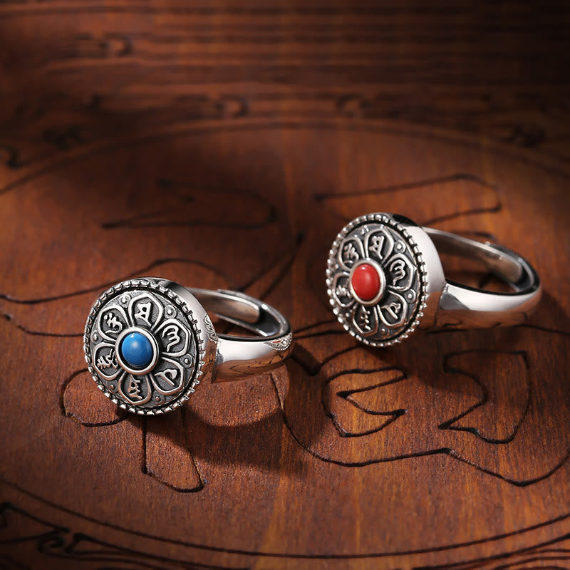 Buddha Stones Tibetaanse Om Mani Padme Hum Peace draaibare Ring - image 18