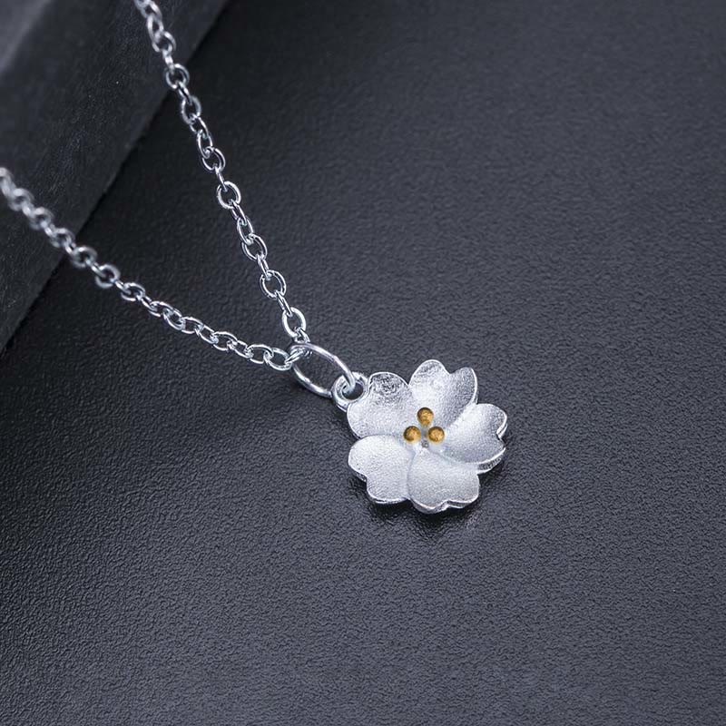 Buddha Stones Ketting met kersenbloesemmotief van 925 sterling zilver - image 1