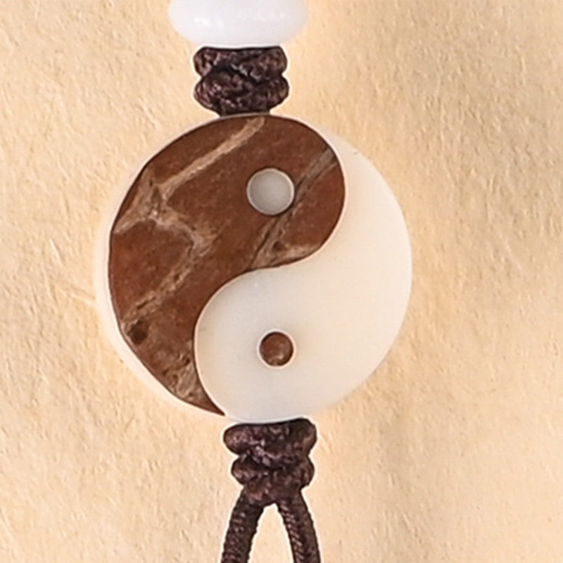 Buddha Stones Ebbenhouten YinYang Ketting Mala - image 8
