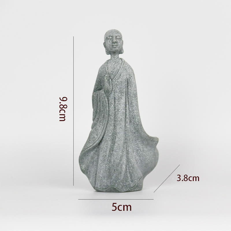 Buddha Stones Meditatie Boeddha Monnik Sereniteit Huisdecoratie - Boeddha met één hand, 5 x 3,8 x 9,8 cm - image 7