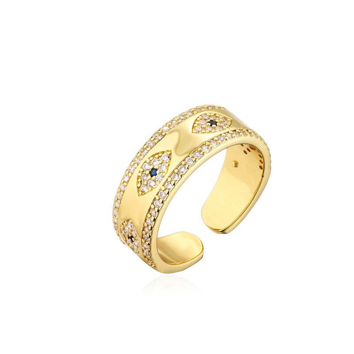 Buddha Stones Ring van koperlegering met gelukszegen en het boze oog - image 3