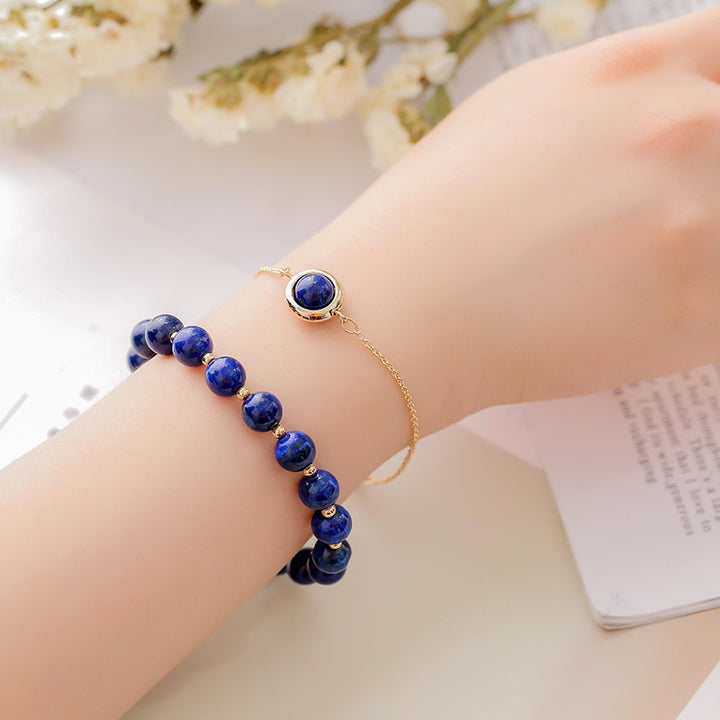 Buddha Stones Zonnesteen Aardbeikwarts Kristal Positieve Armband - Lazuriet - image 39