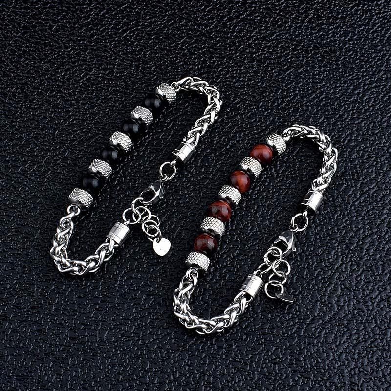 Buddha Stones Armband met zwarte onyx en tijgeroog kralen voor moed - image 12