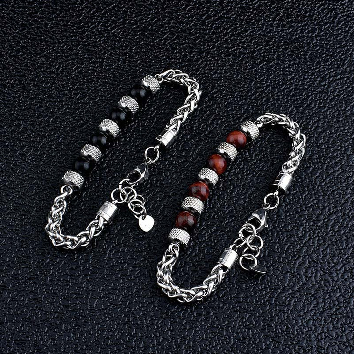 Buddha Stones Armband met zwarte onyx en tijgeroog kralen voor moed - image 12