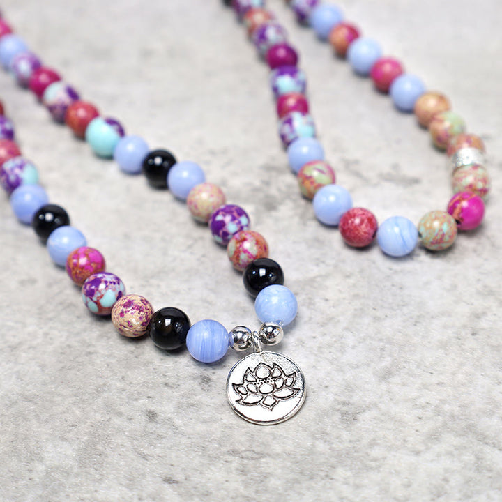 Buddha Stones Natuurlijke paarse Miano echte steen Lotus Mala - image 3