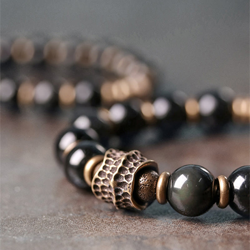 Buddha Stones Regenboog Obsidiaan Koper Liefde Helende Armband - image 2