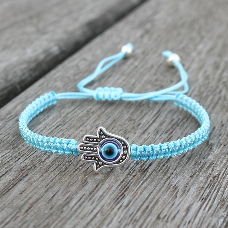 Buddha Stones Handgemaakte Hamsa-symbool Armband - Aqua (Armband Maat cm) - image 9