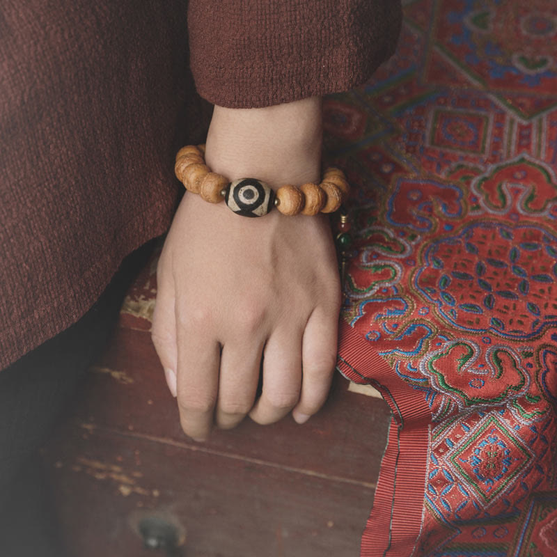 Buddha Stones Tibetaanse Bodhizaad Dzi kraal vredesamulet Pols Mala Armband - image 4