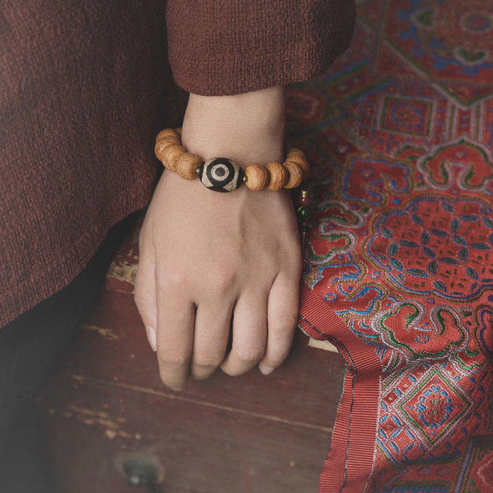 Buddha Stones Tibetaanse Bodhizaad Dzi kraal vredesamulet Pols Mala Armband - image 4