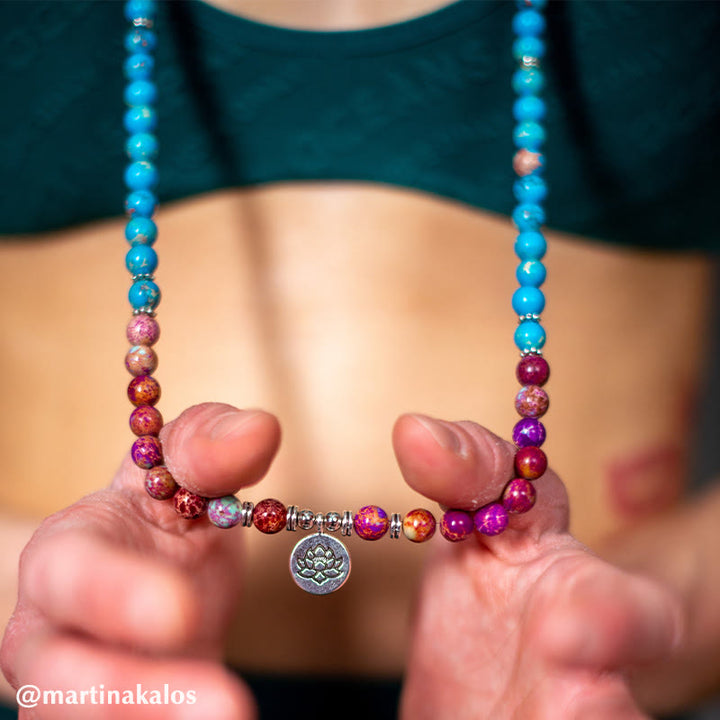 Buddha Stones Tibetaanse Paarse Miano Echte Kraal Harmonie Lotus Mala - image 8