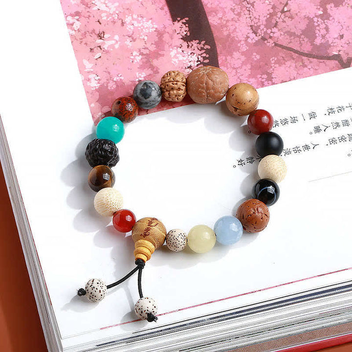 Buddha Stones Wijsheids- en Pols Mala van Bodhi-agaat - image 1