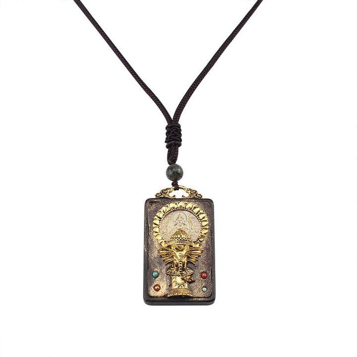 Ebbenhouten olifant, god van het geluk, Boeddha, Ketting kettinghanger - image 13