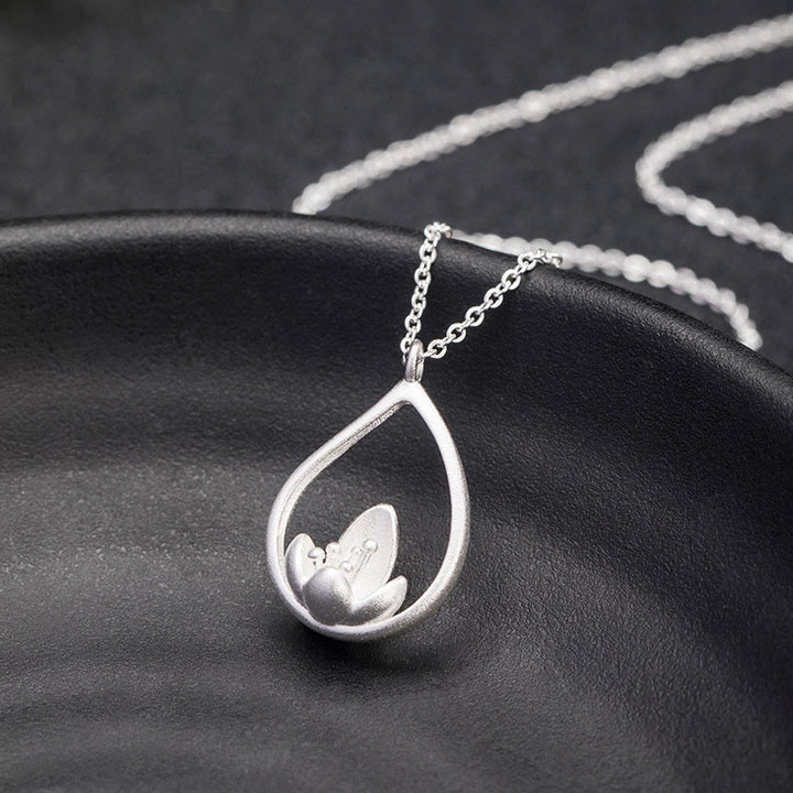 Buddha Stones 925 Sterling Zilveren Lotusbloem Bloemen Ketting - image 3