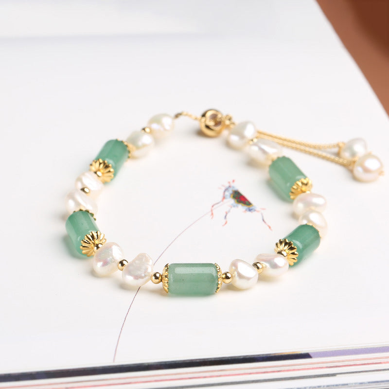 Buddha Stones Groene aventurijn parel roze kristallen kralen Armband - image 3