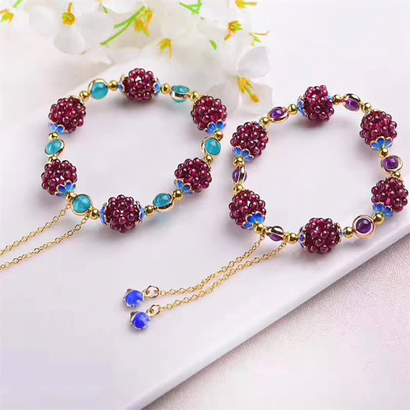 Buddha Stones Tibetaanse granaat Armband voor rust en ontspanning - image 13