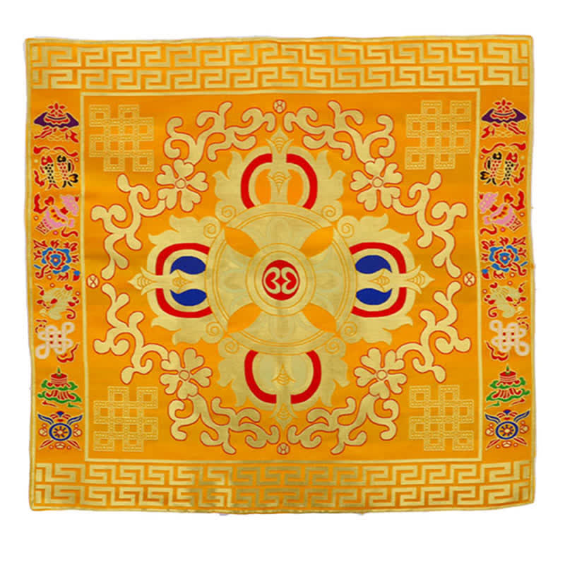 Bloem Eindeloze Knoop Gebedsaltaarmat Genezingsmeditatie 8 Gelukssymbolen Tafelloper - Bloem - Geel - image 0