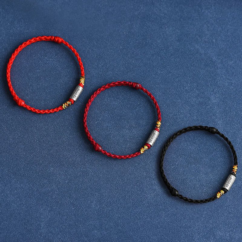 Buddha Stones Handgemaakte Enkelband /Armband van 925 sterling zilver met het "Everything Goes Well"-design ter bescherming en versterking. - image 1