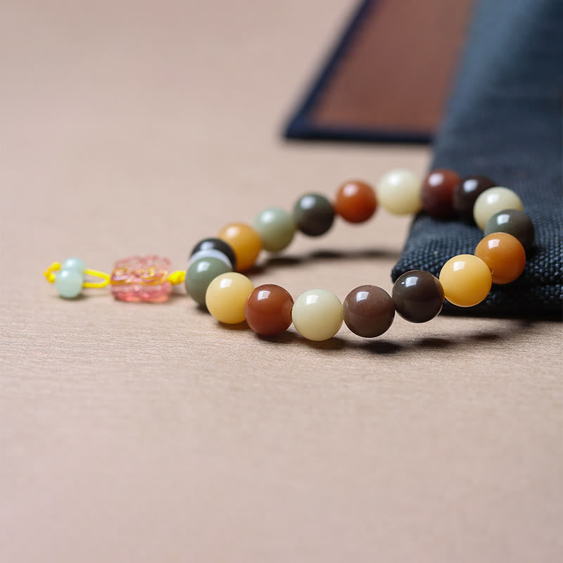 Buddha Stones Natuurlijke veelkleurige Bodhizaad Liuli glazen bedel Armband - image 6
