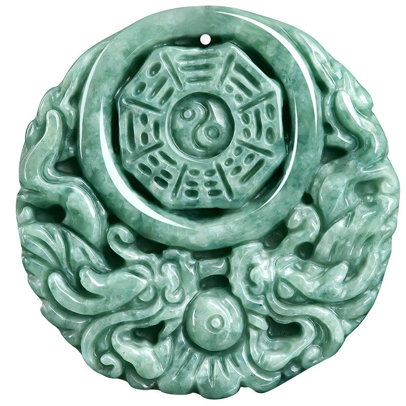 Buddha Stones Drakenjade Yin Yang Balans Ketting - image 7