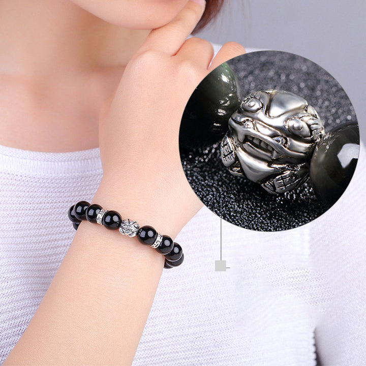 Feng Shui Armband van natuurlijke regenboogobsidiaan PiXiu - image 6