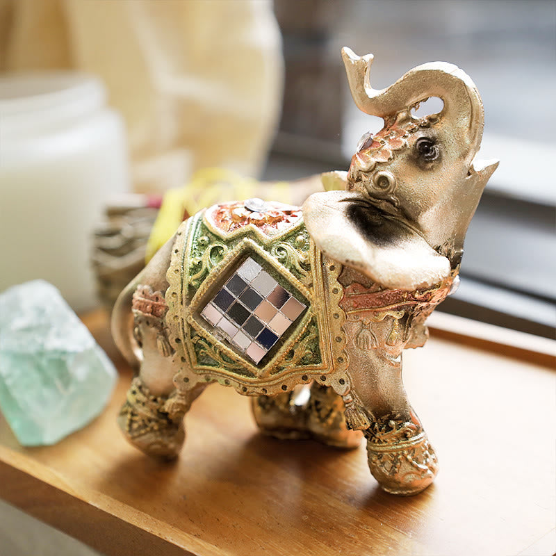 Buddha Stones Gelukbrengende Feng Shui Groene Olifant Beeldje Sculptuur Rijkdom Beeldje Cadeau Woondecoratie - Klein - image 1