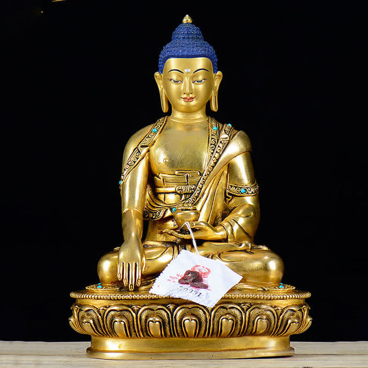 Buddha Stones Shakyamuni Mededogen Koperen Beeld Decoratie - image 2