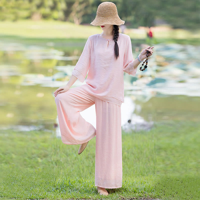 Tai Chi Meditatie Gebed Zen Spirituele Ochtendpraktijk Kleding Dames Set - image 21