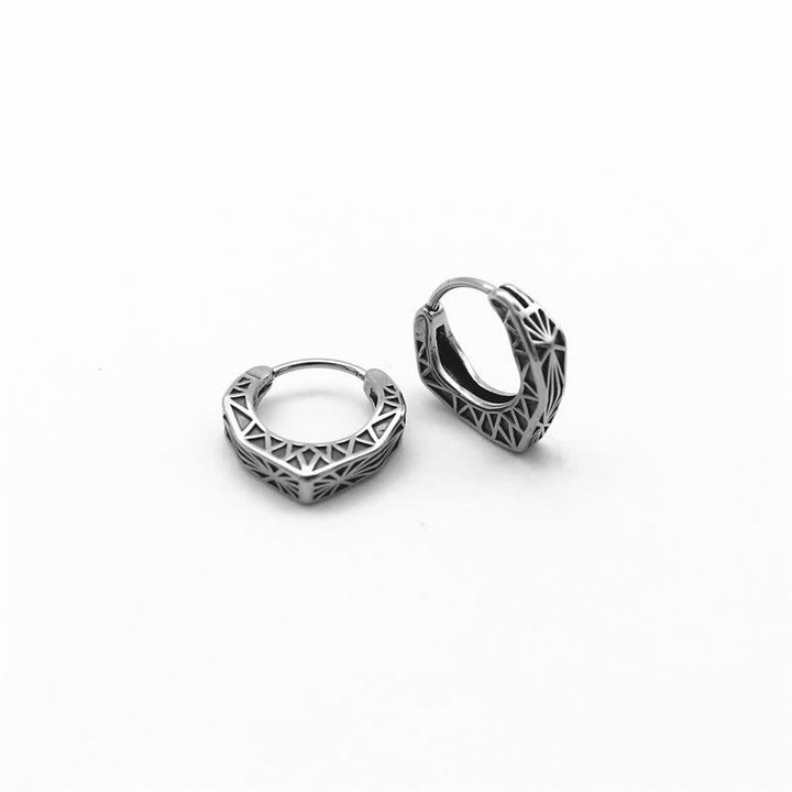 Viking Hoop Titanium Steel Balance Oorbellen - Titaniumstaal (ongeveer 17*16,3*3,5 mm) - image 0
