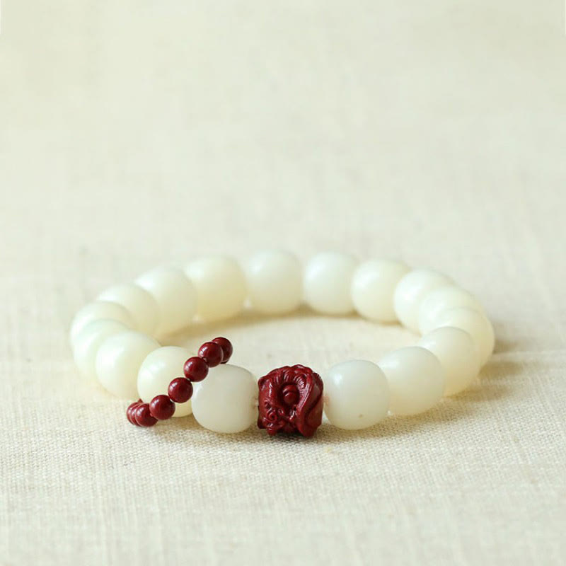 Buddha Stones Natuurlijke Bodhizaad Cinnaber Dansende Leeuw Amulet Wijsheid Harmonie Pols Mala - Bodhizaad (Wijsheid♥Houd boze geesten op afstand) - image 0