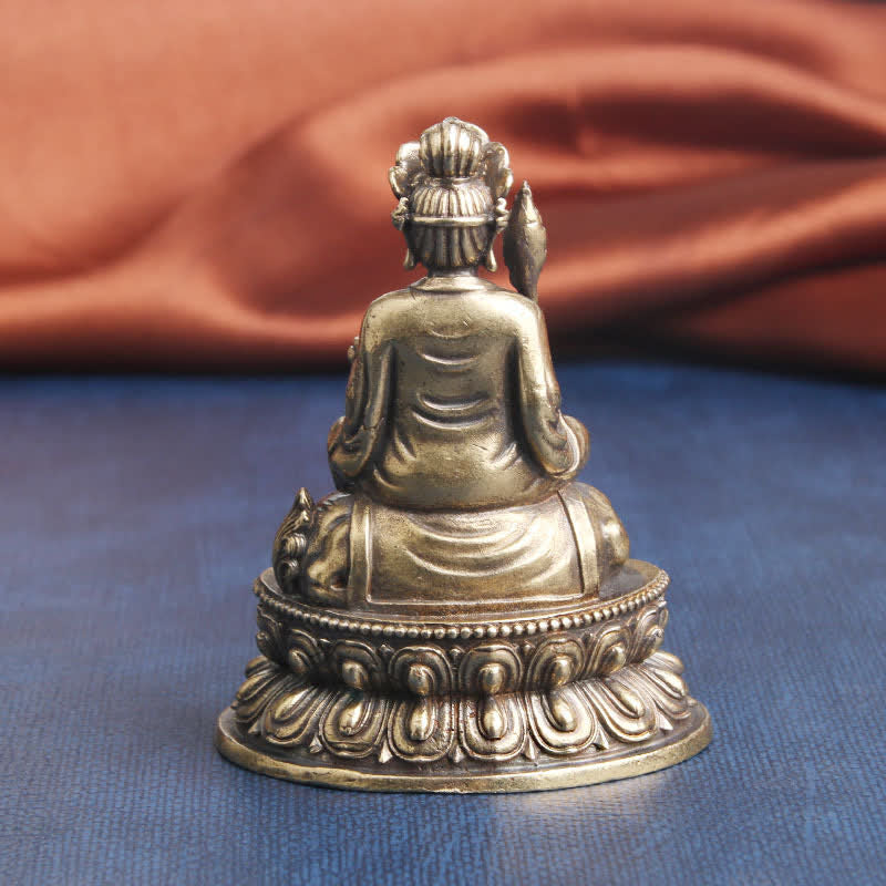 Buddha Stones Manjusri Bodhisattva Sereniteit Koperen Beeld Decoratie - image 6