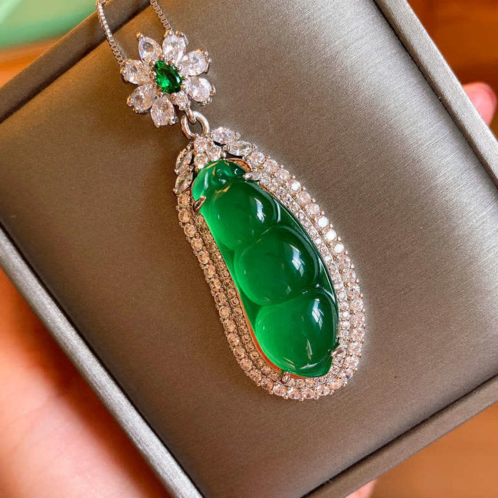 Geluksboon Ketting van cyaan jade - image 7