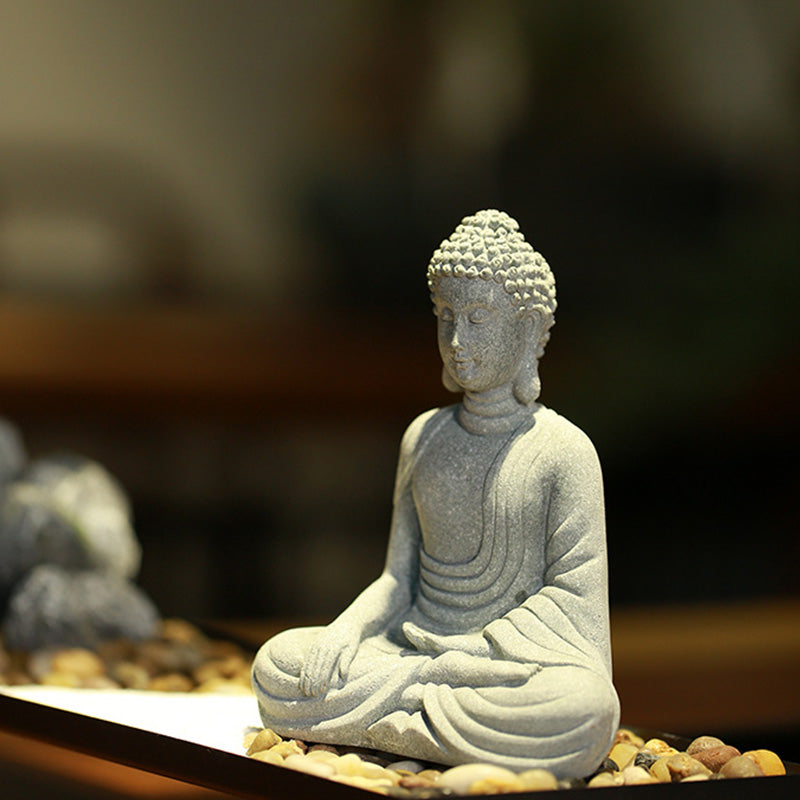 Buddha Stones Zittende meditatie Boeddha zegening Mededogen decoratie - image 3