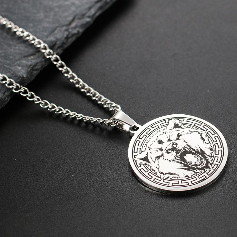 Buddha Stones Dierenvormige titanium stalen ketting met beschermende hanger - Zilveren Beer - image 10