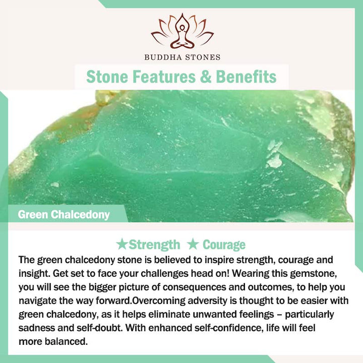 Buddha Stones Natuurlijke groene chalcedoon parel vlinder moed kracht Armband - image 5