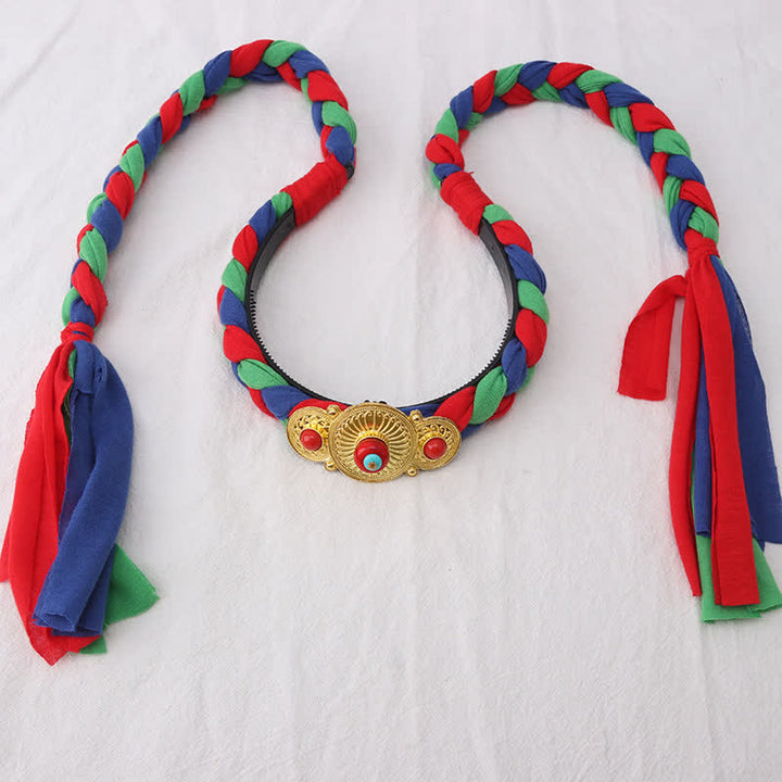 Tibetaanse kleurrijke kwastjes als haarversiering en haaraccessoires. - image 3