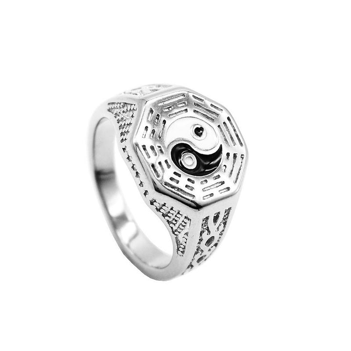 Yin Yang symbool koperen Ring - Zilver - image 4