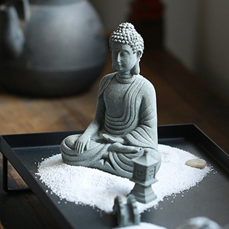 Buddha Stones Zittende meditatie Boeddha zegening Mededogen decoratie - image 4
