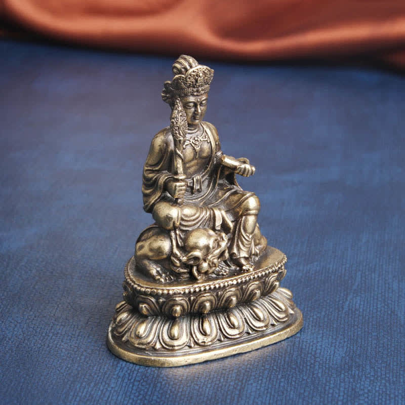 Buddha Stones Manjusri Bodhisattva Sereniteit Koperen Beeld Decoratie - image 1