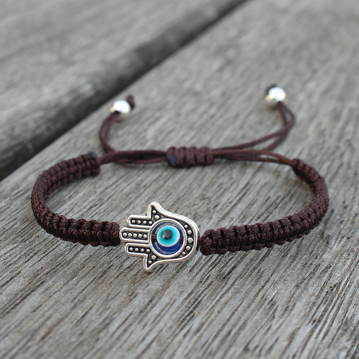 Buddha Stones Handgemaakte Hamsa-symbool Armband - Bruin (Armband 16-24 Maat ) - image 8