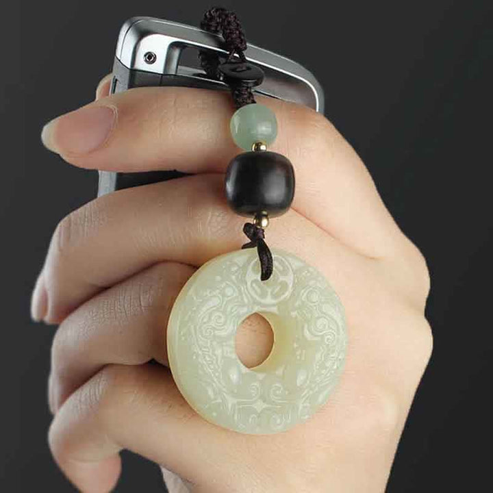 Buddha Stones PiXiu Jade Vredesgesp Sleutelhanger voor Overvloed en Rijkdom - image 1