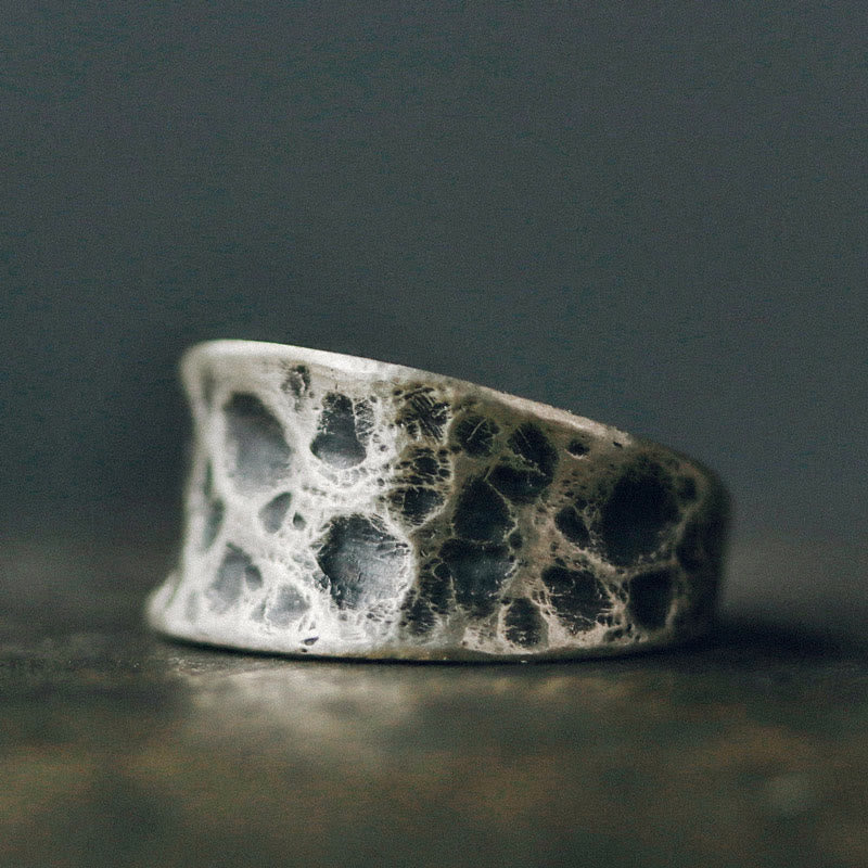 Buddha Stones 925 Sterling Zilveren Ring met Bobbelstructuur - 925 sterling zilver - image 0