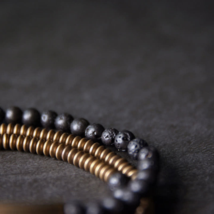 Buddha Stones Vintage lavasteen koperen Armband - image 12