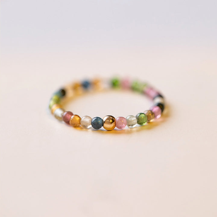 Buddha Stones Natuurlijke toermalijn Ring met positieve liefdesboodschap - image 6